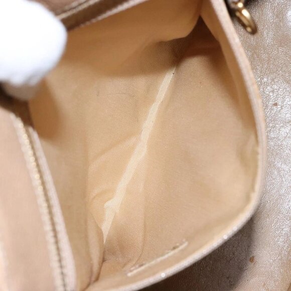 CHANEL Matelasse Reprint Tote Bag Grained Calf Skin Beige Gold CC Auth - Picture 12 of 16